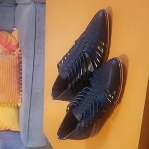 Boho black cut out shoes